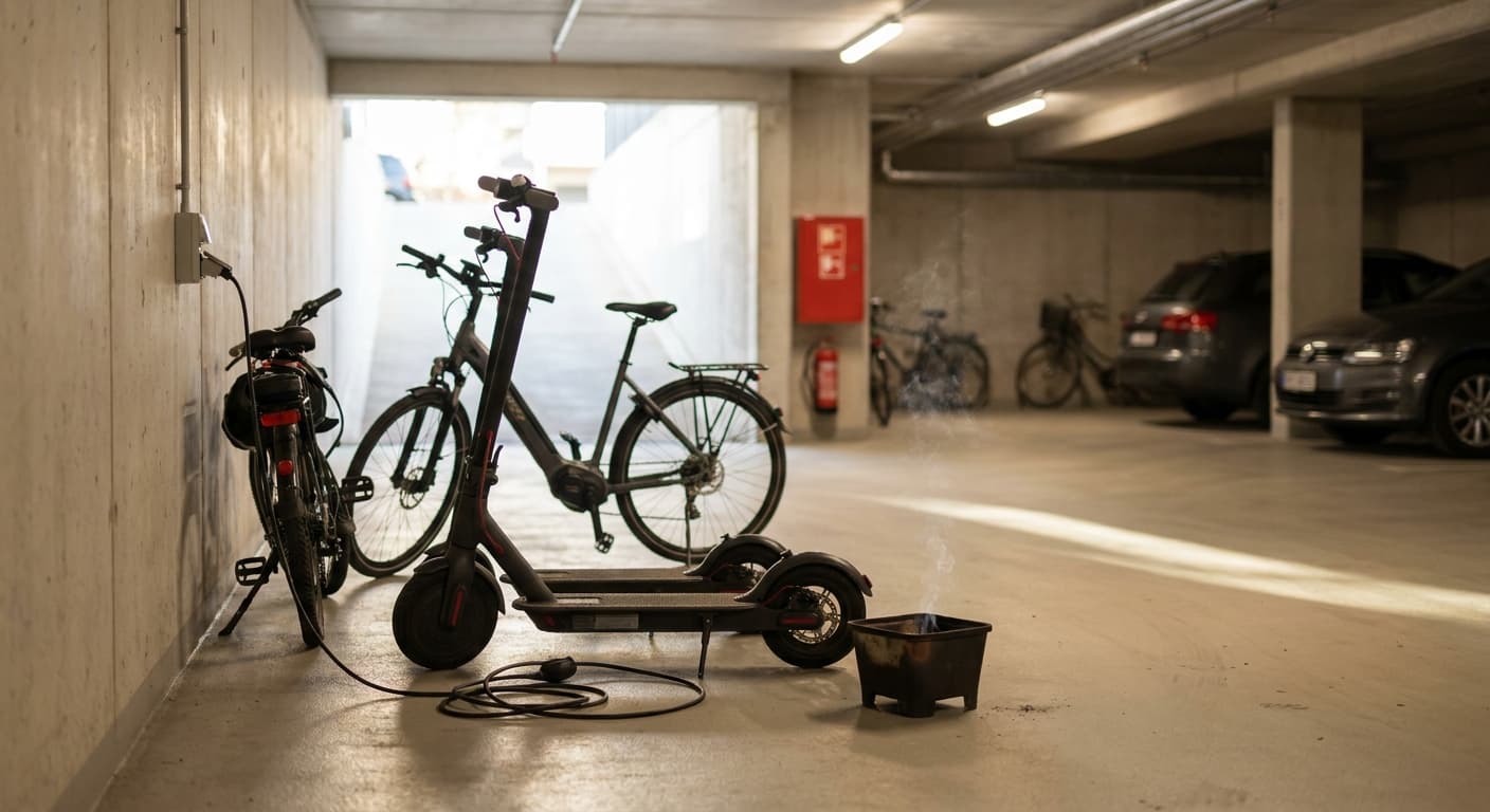 E-Scooter & E-Bike in der WEG: Rechtssichere Ladeverbote und effektiver Brandschutz